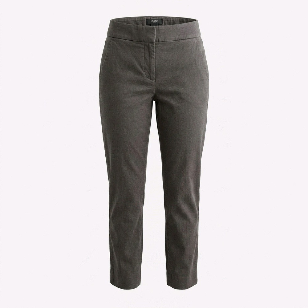 J.Crew Martie Slim Crop Pant Bi-Stretch Cotton Charcoal Gray Trousers Womens
